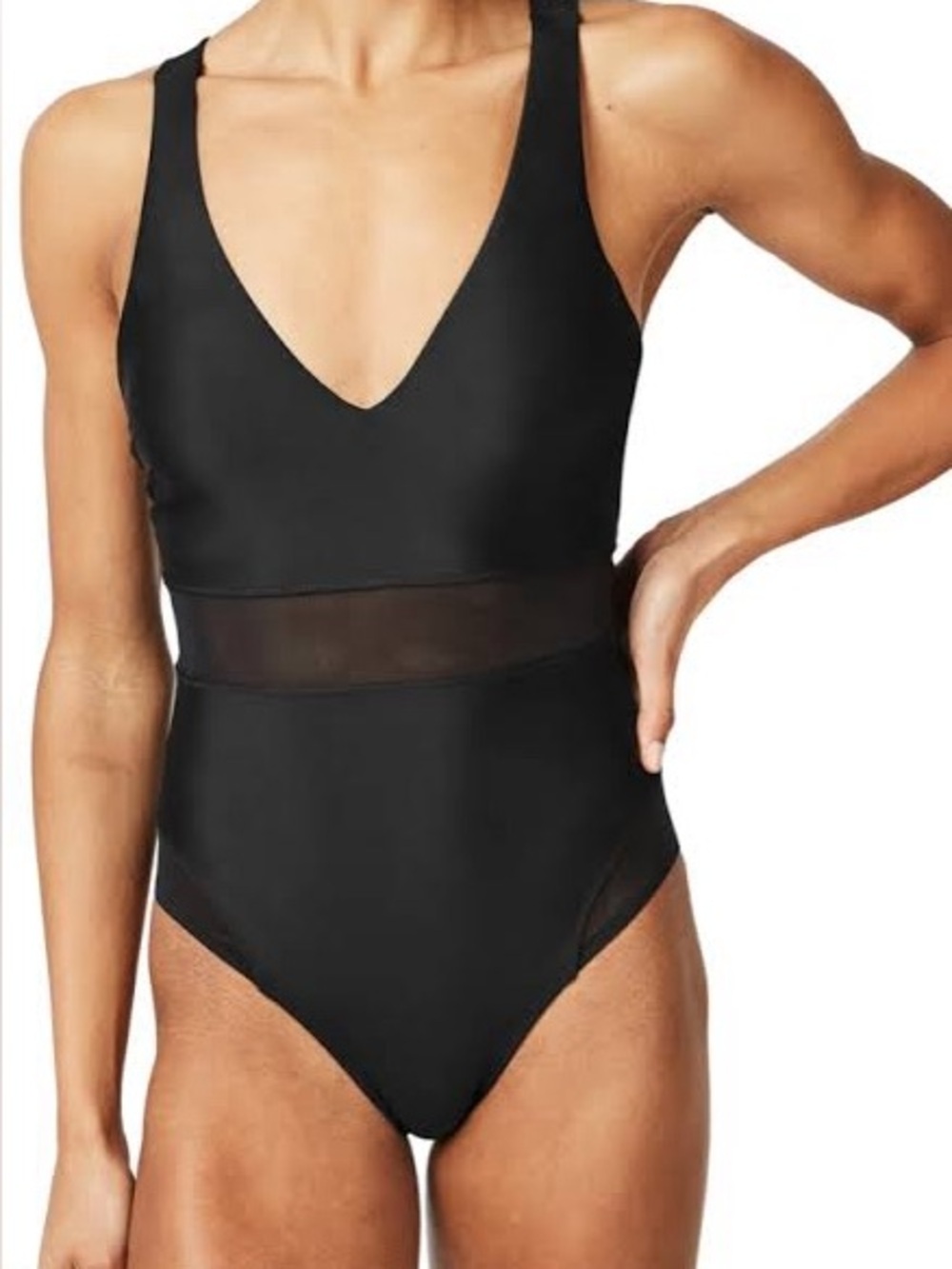 Sweaty Betty Black Mesh-Accent One-Piece Swimsuit - Women 0028